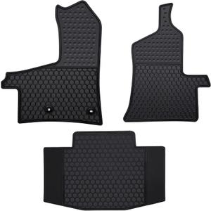 Car Floor Mats Custom Fit for 2015-2019 Ford Transit 150/250/350 Black Rubber Auto Liner Mats All Weather Protection Odorless(No Transit Connect)