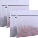 Kimmama Laundry Bag Mesh Wash Bags, Washing Machine Wash Bag, Net Washer Sack with Zipper, Dryer Pouch for Cleaning and Drying Cloths, Garment, Coats, Sweater, Delicates, Sheet, Pant, Soft Toys (4XXL(24x24"), White)