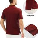 MAGCOMSEN Mens Polo Shirts Dry Fit Golf Shirts Moisture Wicking Athletic Workout Golf Polo Tees Casual Collared Shirt (Red, Large)