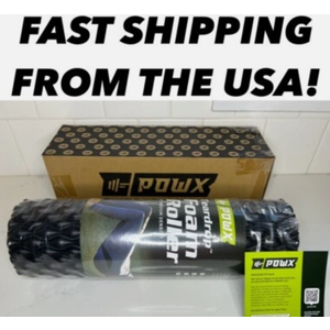 PowX - Textured Foam Roller for Muscle Massage HIGH-DENSITY 18" x 5.5" - Black