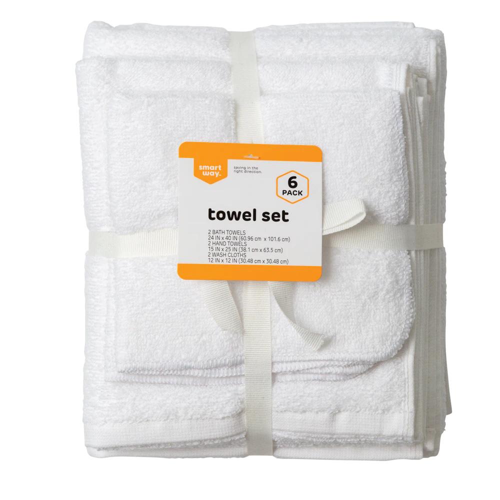 Smart Way Towel Set - White, 6 Pack