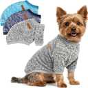 3 Pack Dog Sweaters for Small Dogs Girl Boy Winter Fleece Clothes Warm Soft Dog Sweatshirt Outfit for Dogs Cats Pet Apparel (M (Back: 13.7", Chest: 17.7", 10-14 lbs), Navy Blue+Grey+Light Blue)