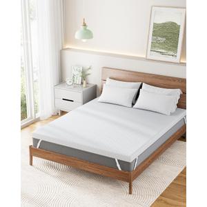 PERLECARE Queen 3 inch Cooling Mattress Topper with Bamboo Cover