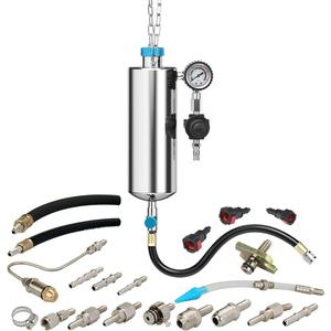 Fuel Injector Cleaner Tool Kit 1000ML 150PSI Disassembly-Free Fuel Injection System Cleaner Pressure Adjustment Fuel Injector Cleaning Machine with 20PC Adapter for Gasoline Car Throttle/Intake System