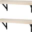 2Sets 24Inch Floating Shelves for Wall-Natural Wood Floating Shelves for Books Living Room Bedroom Bathroom Kitchen, Natural Wood Color