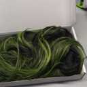Black Wig Green Highlight Long Wavy Wig with Curtain Bang 26 Inch Ombre Black Green Wig Synthetic Heat Resistant for Women Daily Party Used