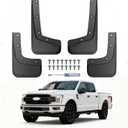 No Drill Mud Flaps for 2024-2026 Ford Ranger Truck, Heavy Duty Front & Rear All Weather Splash Guards Set for XL XLT Lariat Without Wide Fender Flares, OEM Black Mud Guards, Not Fit Raptor Trims