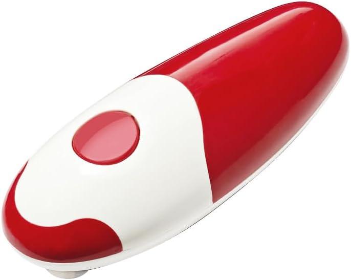 Electric Can Opener Hands-Free with One Press,No Hand Strength Needed,Time & Energy Saving, Battery-Operated, Fit for Kitchen (Red)
