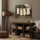 Vintage Halloween Wall Art Ghost Laundry Poster Canvas print Muted Farmhouse dark academia Room Decor Face Spooky Gothic for Halloween Party House Decor 8x12inch Framed (style-4)