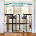 Cumbor 36" Extra Tall Baby Gate for Stairs, 30.4-56.8" Extra Wide Dog Gate Indoor, Dual Lock & Self-Closing Child Gate for Doorways, Hallways & Large Opening, Safety Baby Proofing for the House, Black