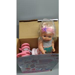 deAO Baby Doll Stroller Crib Bed Nursery Role Play Set Baby Doll Accessories and Play Mat,Travel Cot,Foldable Stroller and Travel Bag Birthday for Girls Boys Kids