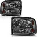 AUTOSAVER88 Headlight Assembly Compatible with 05 06 07 Ford F250 F350 F450 F550 Super Duty/05 Ford Excursion Headlight Assembly OE Projector Headlamp Smoke Lens