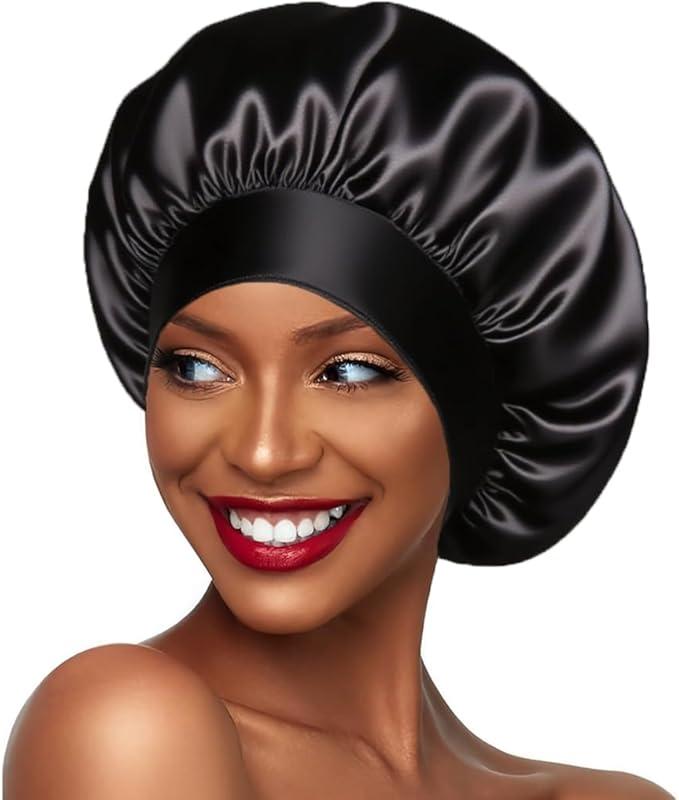 Silk Bonnet for Women Hair Bonnet for Sleeping Satin Sleep Cap for Black Women Curly Hair Braids