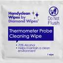 HandyClean Thermometer Cleaning Wipes, 70% Isopropyl Alcohol, Wipes for Probe Thermometer, 1000 ct of 2 x 1 inches Individually Wrapped Wipes