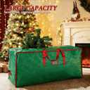 Christmas Tree Storage Bag with Double Zipper- Fits Up to 7.5 ft Holiday Xmas Disassembled Trees  Moisture Proof Protection for Holiday Decor,Green