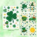 4 x 6 Pcs St Patricks Day Decorations Window Clings, Green Static Shamrock Window Stickers Reusable Spring Window Clings for Indoor Office School Home St Patricks Day Theme Party Decorations Supplies