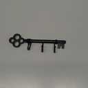 Classic Wall Mounted Key Holder Hook Rack, Vintage Key Rack for Entryway (Black)