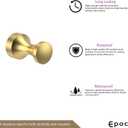 Epock Towel Hooks for Bathrooms Set of 3, Screw-in Stainless Steel Robe Coat Clothes Hook Bathroom & Kitchen Round Style Small Wall Hooks Rustproof -Matt Black (Base diameter=1.8cm/0.709")