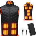 Heated Vest: Premium Heated Vest for Men with 9-Zone Heating, 3 Adjustable Heating Modes 10000mAh Battery for Outdoor (Large, Black)