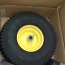 15x6.00-6 Lawn Mower Tires(Yellow Wheel)15x6-6 Front Tire Replacement for Craftsman/John Deere/Cub Cadet Riding Mowers,4 Ply Tubeless-3" Offset Hub,3/4" Bushing