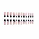 MERVF Long Press on Nails Square Fake Nails Black French Tip Glue ons Rhinestones Design Acrylic Squoval Nail Supplies Art DIY for Women Glossy 24pcs