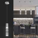 OKELI Modern Pendant Light, LED Bubble Crystal Kitchen Island Lights Fixtures,Chrome Mini Single Island Lights Pendant Lighting for Kitchen Island,Bar,6W,6000K,ETL (1P)