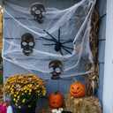 2 x Skull Wall Decor Set of 3, Halloween Hanging Dark Resin Skeleton Statues, Wall Mounted Horror Skulls Art Sculpture Spooky Gift, Indoor Outdoor Gothic Black Office Living Room Decor