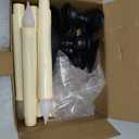 6 Pack Battery Operated Window Candles with Sensor Dusk to Dawn, Ivory Flameless Taper Candlesticks with Removable Black Base & Suction Cups, LED Candlestick for Christmas Decor Home, 12 AA Batteries