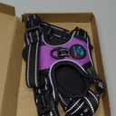 PHOEPET No Pull Dog Harness Medium Reflective Front Clip Vest with Handle,Adjustable 2 Metal Rings 3 Buckles,[Easy to Put on & Take Off](M, Purple)