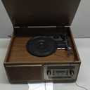 Crosley CR7023A-WA Serenade 8-in-1 Vinyl Record Player with 3-Speed Turntable, Bluetooth, AM/FM Radio, CD, Cassette, and Aux-in, Walnut