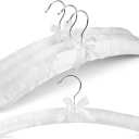 HOUSE DAY Satin Padded Hangers for Women 4 Pack 17 Inch No Shoulder Bump Bride Hanger for Sweaters, Dresses, Clothing, Weddings, LingerieWhite