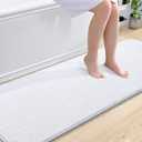 OLANLY Bathroom Runner Rugs 70x24, Extra Soft Absorbent Chenille Bath Rugs, Rubber Backing Quick Dry, Machine Washable Long Bath Mats for Bathroom Floor, Tub and Shower, Home Decor Accessories, White