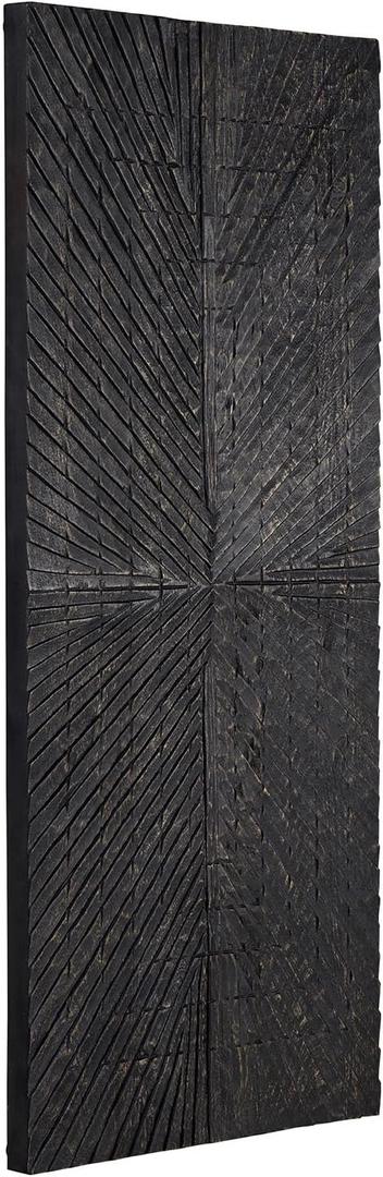 Signature Design by Ashley Lenora Large Wood Sunburst Wall Art, Black, 48"L x 20"W