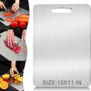 2025 New Titanium Cutting Board, 15" x 11" Large Steel Cutting Boards for Kitchen, Stainless Steel Cutting Board, Durability Titanium Cutting Mat for Home