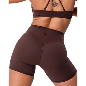 Kamo Fitness Serenity Shorts High Waisted 6" Inseam No Front Seam Thigh Friendly V Booty Seam Women's Biker Shorts Small