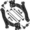 Front Lower Control Arms w/Ball Joints Sway Bar End Links Tie Rods Ends Suspension Kit for 2004-2009 Mazda 3, 2009 Mazda 3 Sport, 2006-2017 Mazda 5 (10PCs)