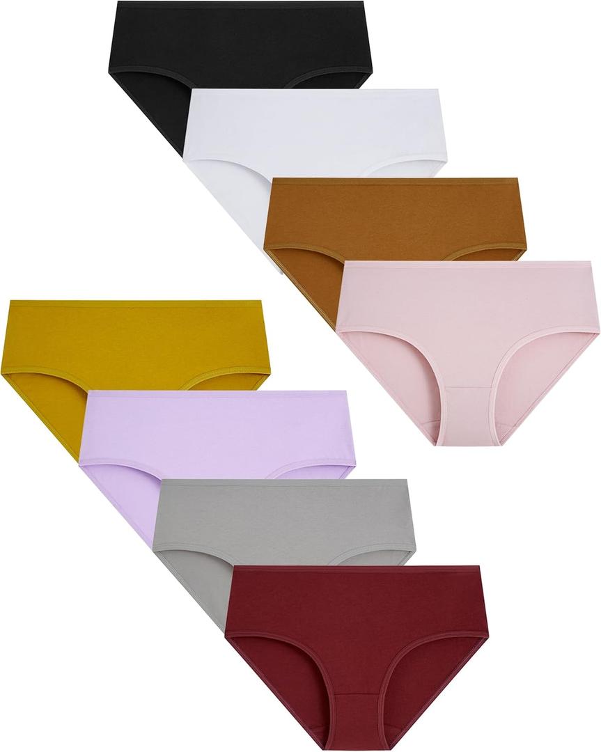 Boboking Teen Girls Underwear Cotton Brief Panties 8 pack (6, Yellow)