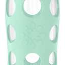 Lifefactory 22-Ounce Glass Water Bottle with Active Flip Cap and Protective Silicone Sleeve, Mint