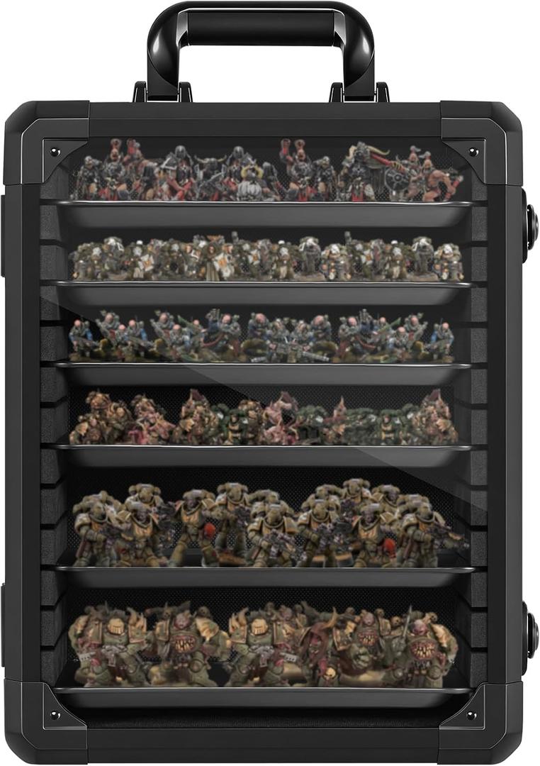 Miniatures Storage Case Miniatures Transport Case Aluminum Alloy Frame with Lock (Regular Size)