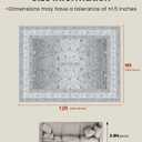 AMADA Large 9x12 Washable Area Rug for Living Room, Silver/Gray, Vintage