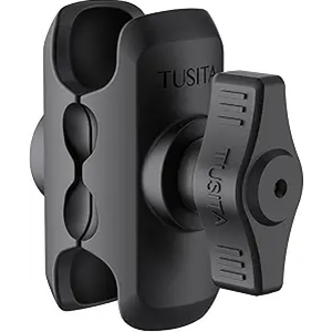 TUSITA Double Socket Arm 1" - B Size Short, GPS Compatible, Vehicle Mount, Black, Aluminum, Adjustable, Rotatable