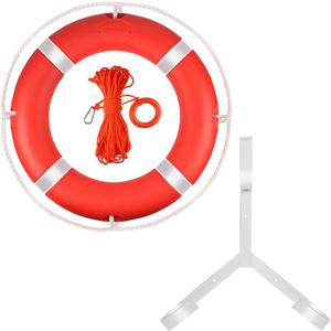 Life Ring, 23" Boat Safety Throw Rings, Life Preserver Ring with Bracket and 98.5 FT Floating Rescue Rope