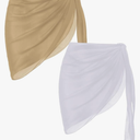 Ekouaer 2 Pieces Women Beach Sarongs Sheer Cover Ups Chiffon Bikini Wrap Skirt for Swimwear S-XXL