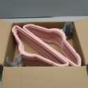 HOUSE DAY Premium Velvet Hangers 50 Pack Pink, Non-Slip Flocked Felt Hangers, Sturdy Clothes Hanger Heavy Duty Coat Hanger, Durable Slim for Closet Space Saving (Light Pink/ Silver)