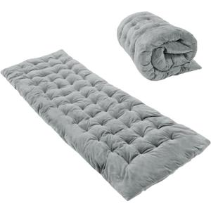 REDCAMP Folding Cot Pads for Sleeping Extra Thick, Soft Comfortable Velvet & Corduroy Cotton Camping Cot Mattress Pad for Backpacking Hiking, Black Blue Brown Grey 75x30 inches