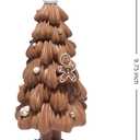Hodao Christmas Tree Resin Figurine Brown Hand-Painted Gingerbread Christmas Tree with Candy Ornaments, Holiday Tabletop Dcor, Gift for Family, Mantel, and Winter Home Decoration