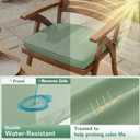 Outdoor Chair Cushions Set of 4: Waterproof & Fade Resistant Patio Furniture Cushions - 17 x 16 x 2 Inch Non Slip Round Corner Seat Cushion Pads with Removable Cover for Garden Yard Lawn, Sage Green
