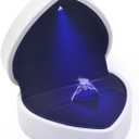Luxury LED Lighted Ring Box - Heart Shaped Elegant Pearl White Ring Case for Wedding Rings, Perfect for Engagement, Proposal, Anniversary, Ceremony, and Gift Giving
