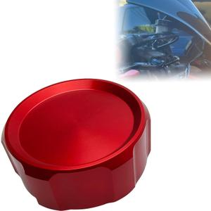 Front Brake Fluid Reservoir Cap CNC Aluminum Oil Cap Cylinder Cover Motorcycle Accessories Universal Replacement for Yamaha Kawasaki Suzuki Honda (Red)