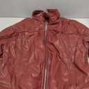 Tankaneo Womens Faux Leather Jackets Oversized Bomber Casual Fall Fashion Zip Up Moto Biker Coats (Small, Burgundy)